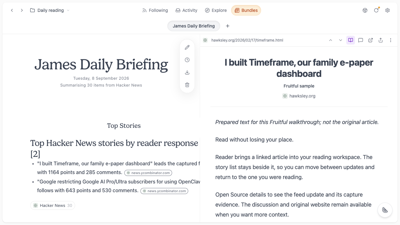 The captured story behind a briefing citation open for reading.
